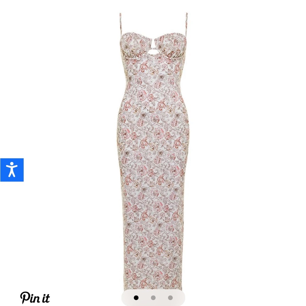 Montce Venecia Floral Petal Long Slip Dress